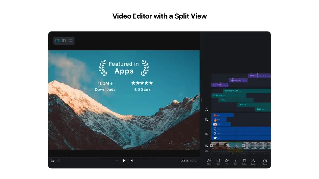 VN Video Editor PC-Split View